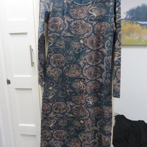 PERUVIAN CONNECTION Green Cotton Midi Dress L
